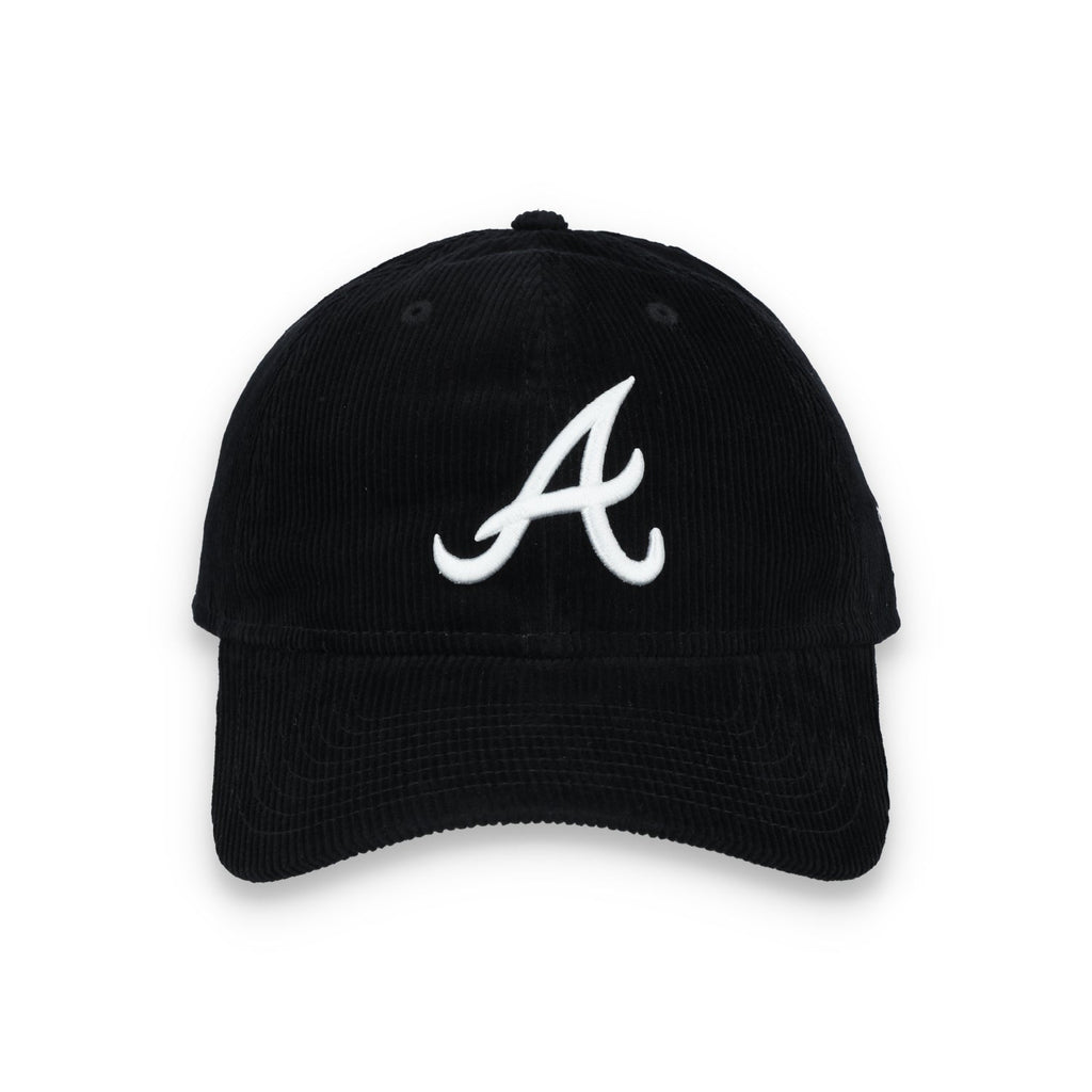 New Era Atlanta Braves Corduroy 9TWENTY Adjustable Hat-Black/White product image 2, provided for visual reference and