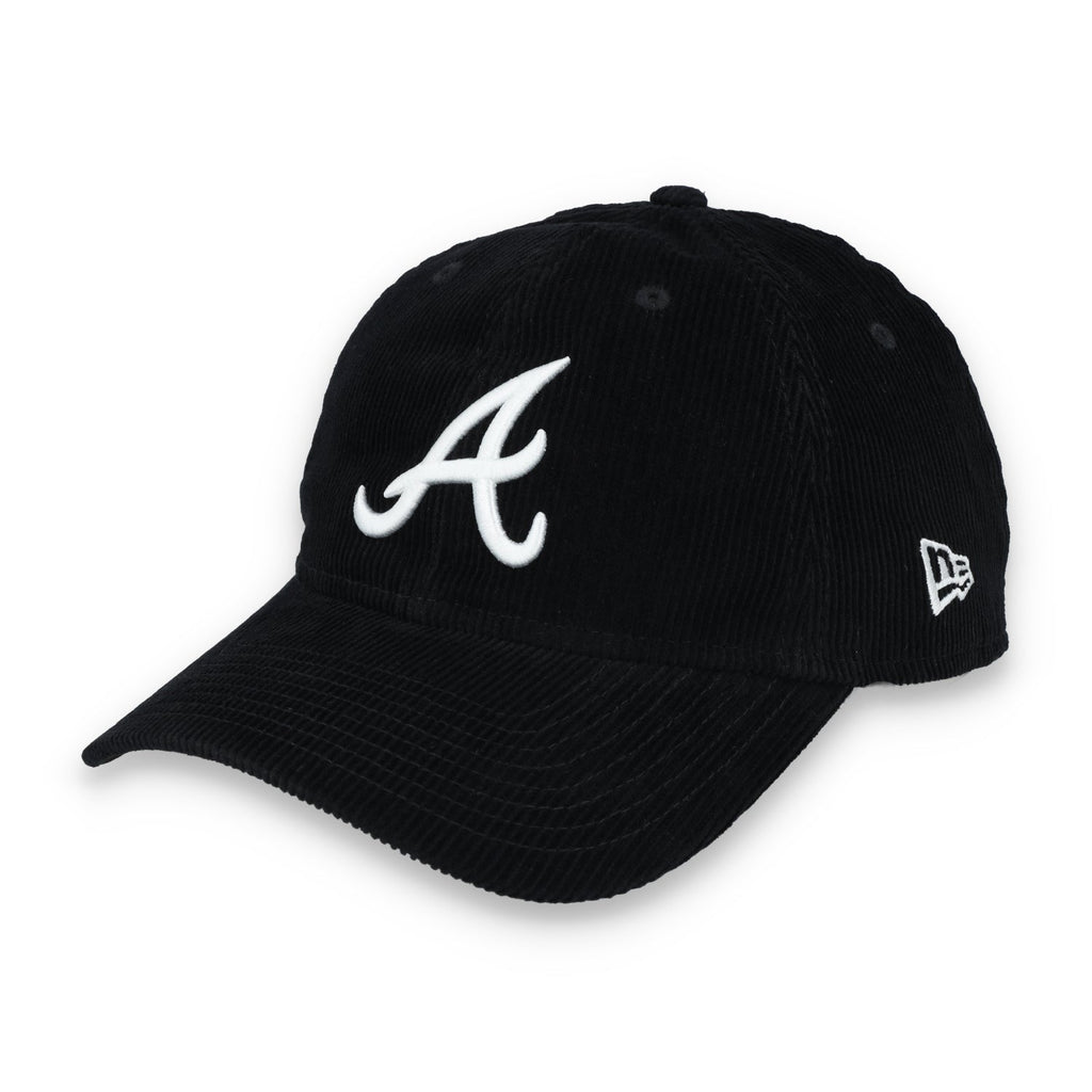 New Era Atlanta Braves Corduroy 9TWENTY Adjustable Hat-Black/White product image 3, provided for visual reference and