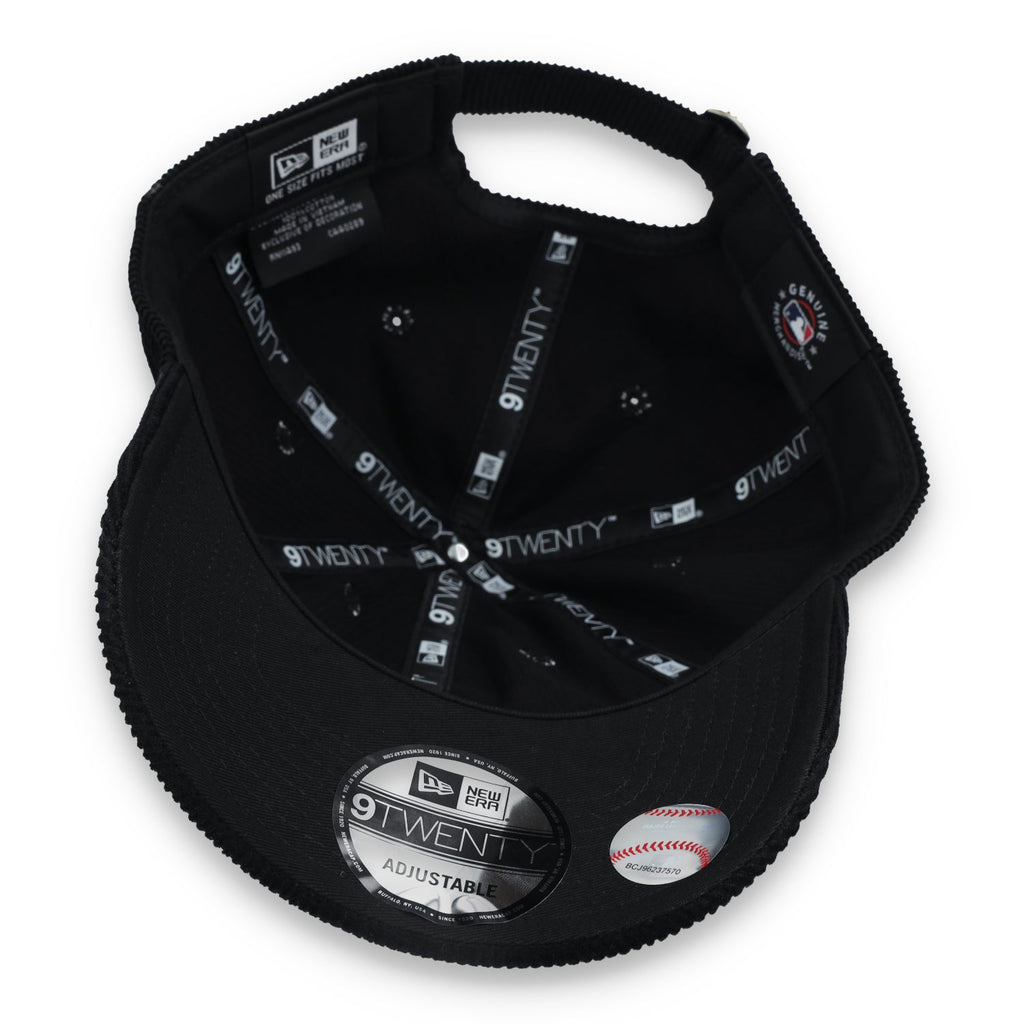 New Era Atlanta Braves Corduroy 9TWENTY Adjustable Hat-Black/White product image 7, provided for visual reference and