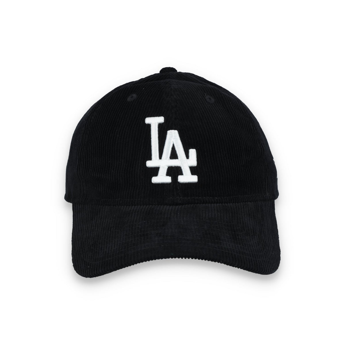 New Era Los Angeles Dodgers Corduroy 9TWENTY Adjustable Hat-Black/White product image 2, provided for visual reference and