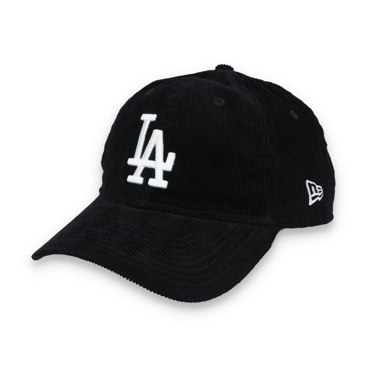 New Era Los Angeles Dodgers Corduroy 9TWENTY Adjustable Hat-Black/White product image 3, provided for visual reference and