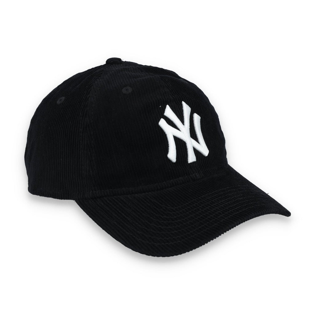New Era New York Yankees Corduroy 9TWENTY Adjustable Hat-Black/White product image 1, provided for visual reference and