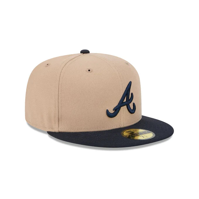 New Era Atlanta Braves 59FIFTY Fitted Hat-Camel product image 1, provided for visual reference and product detail review