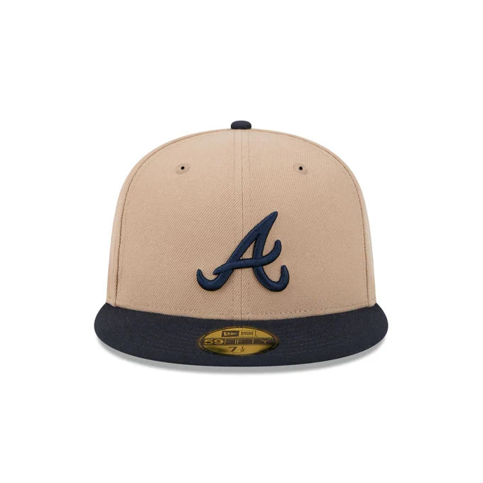 New Era Atlanta Braves 59FIFTY Fitted Hat-Camel product image 3, provided for visual reference and product detail review