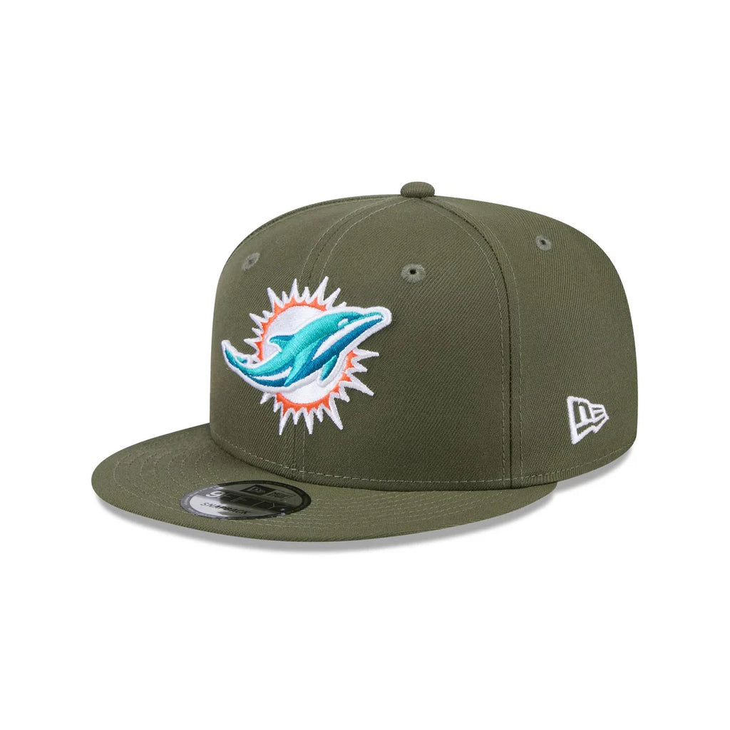 New Era Men Miami Dolphins 9FIFTY Snapback Hat-Olive Green product image 2, provided for visual reference and product detail