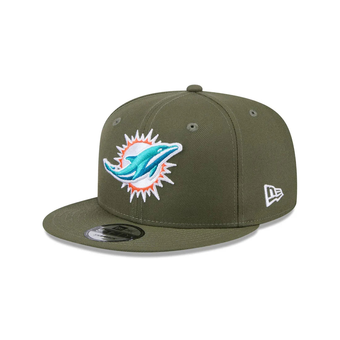 New Era Men Miami Dolphins 9FIFTY Snapback Hat-Olive Green product image 2, provided for visual reference and product detail
