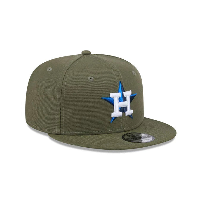 New Era Houston Astros 9FIFTY Snapback Hat- Olive Green product image 1, provided for visual reference and product detail