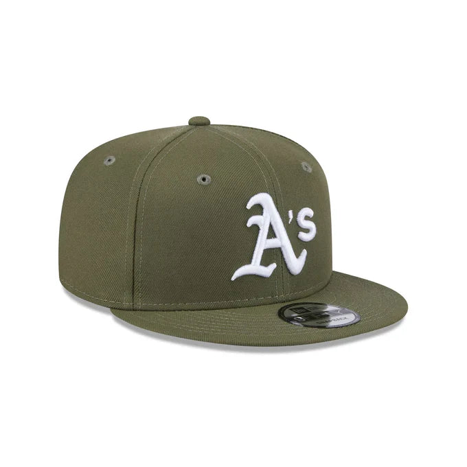 New Era Oakland Athletics 9FIFTY Snapback Hat- Olive Green product image 1, provided for visual reference and product detail