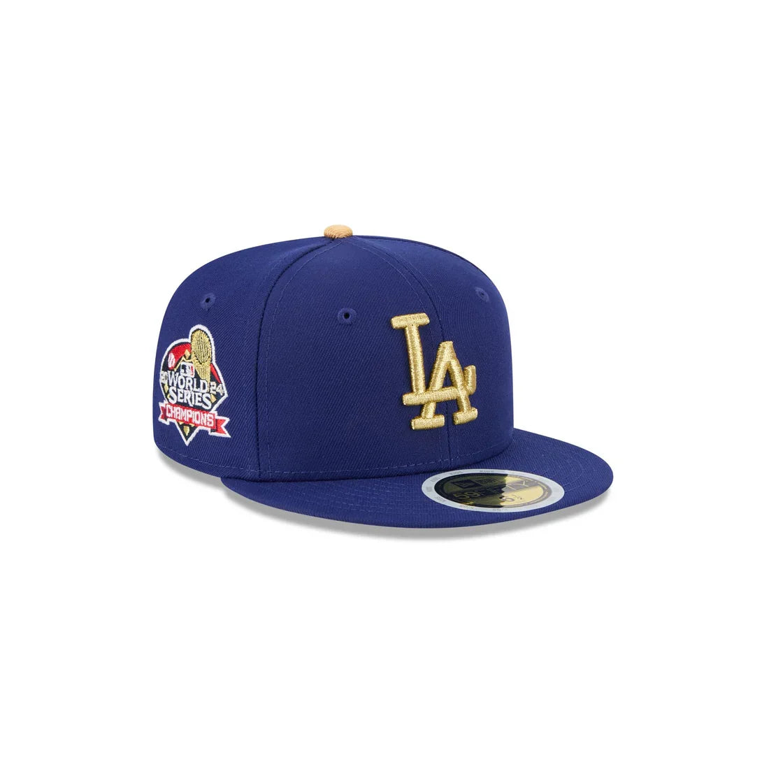 New Era Kids Los Angeles Dodgers 2024 World Series Side Patch 59FIFTY Fitted Hat - Royal/Gold product image 1, provided for