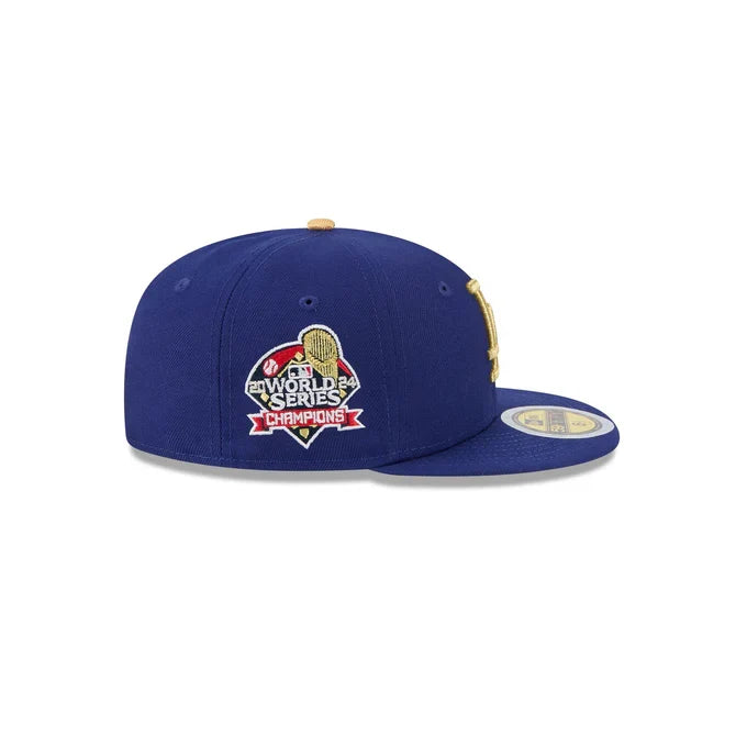 New Era Kids Los Angeles Dodgers 2024 World Series Side Patch 59FIFTY Fitted Hat - Royal/Gold product image 5, provided for