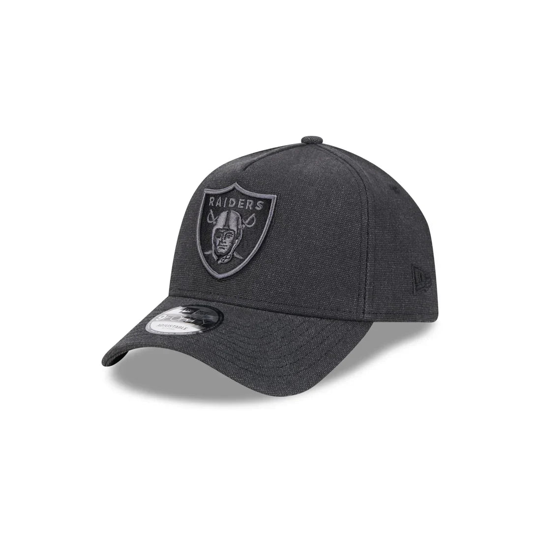 New Era Las Vegas Raiders Logo Essentials A Frame 9FORTY Adjustable Hat-Charcoal Black product image 2, provided for visual