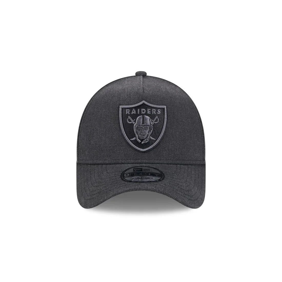 New Era Las Vegas Raiders Logo Essentials A Frame 9FORTY Adjustable Hat-Charcoal Black product image 3, provided for visual