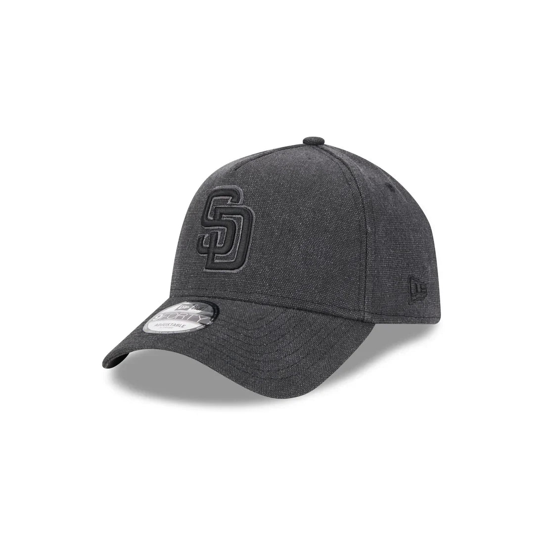 New Era San Diego Padres Logo Essentials A Frame 9FORTY Adjustable Hat-Charcoal Black product image 2, provided for visual