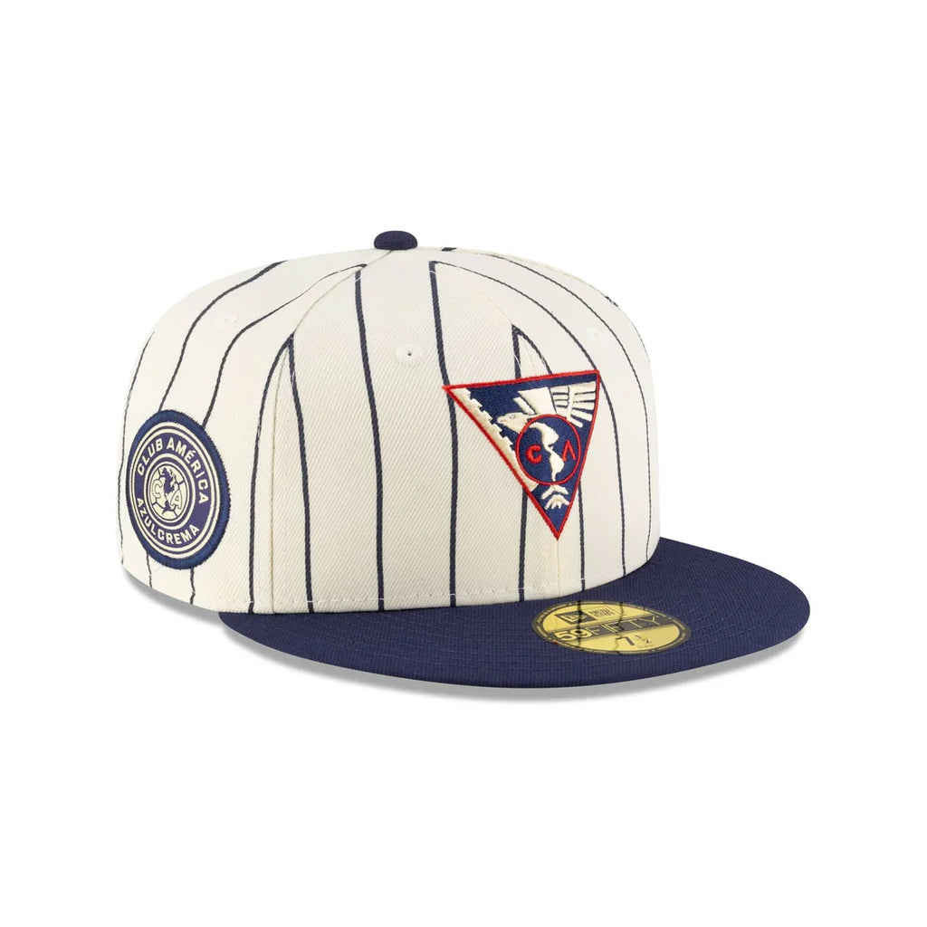New Era Club America Retro Pinstripe 59FIFTY Fitted Hat product image 1, provided for visual reference and product detail