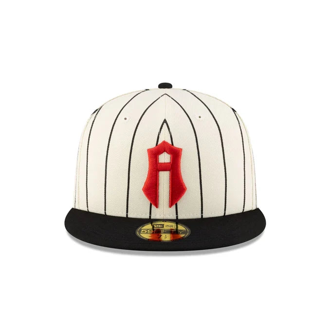 New Era Atlas Retro Pinstripe 59FIFTY Fitted Hat product image 3, provided for visual reference and product detail review