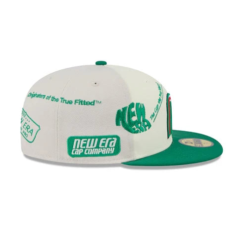 New Era Mexico Anniversary Logos Stone 59FIFTY Fitted Hat-White/Green product image 5, provided for visual reference and