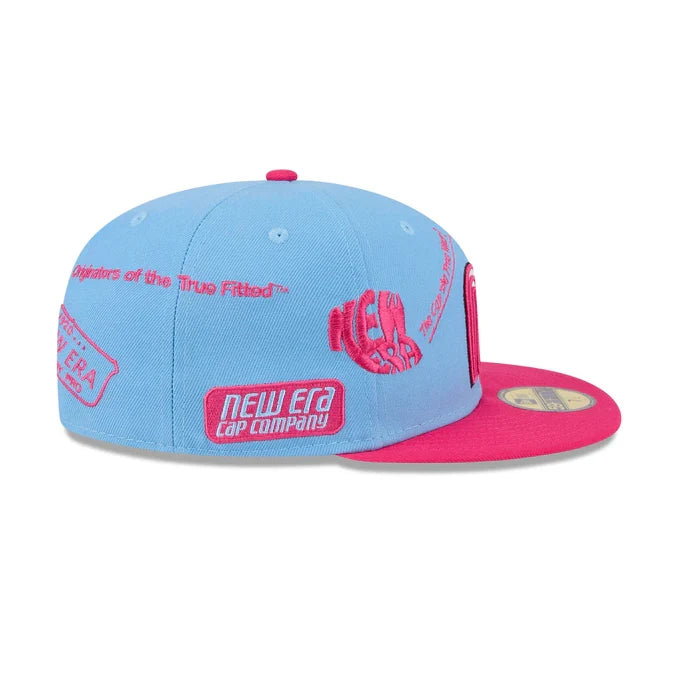 New Era Mexico Anniversary Logos 59FIFTY Fitted Hat-Sky Blue/Pink product image 5, provided for visual reference and product