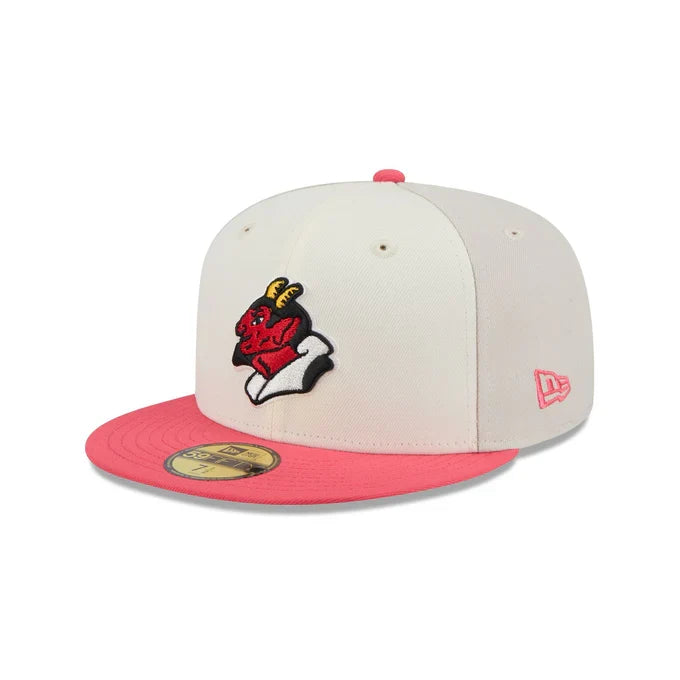 New Era Diablos Rojos Del Mexico Two-Tone Coral 59FIFTY Fitted Hat-Pink product image 2, provided for visual reference and
