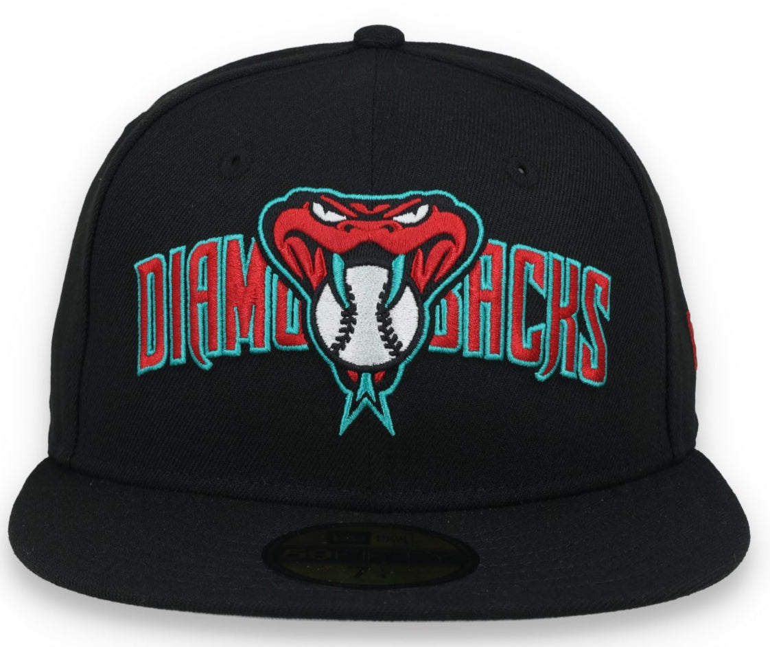 New Era Arizona Diamondbacks Overlap 59FIFTY Fitted Hat-Black product image 1, provided for visual reference and product