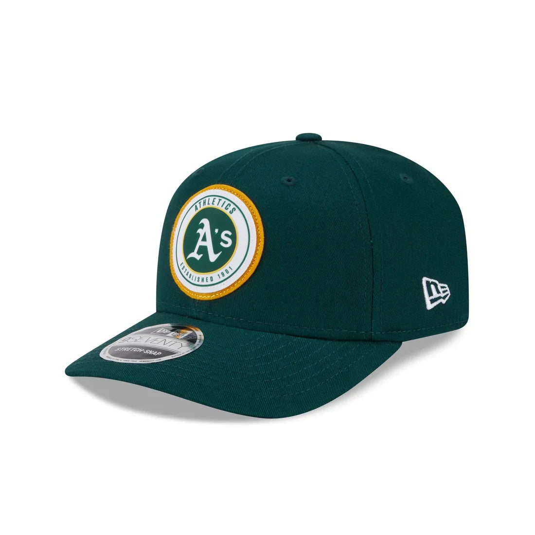 New Era Oakland Athletics Circle Patch 9SEVENTY Stretch-Snap Hat product image 2, provided for visual reference and product