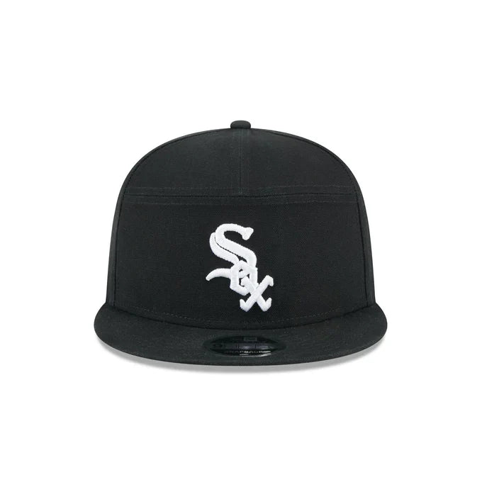 New Era Chicago White Sox Cotton Canvas 9FIFTY Split Panel Trucker Hat product image 3, provided for visual reference and