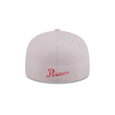 New Era Pericos De Puebla Wordmark 59FIFTY Fitted Hat-Pink product image 6, provided for visual reference and product detail