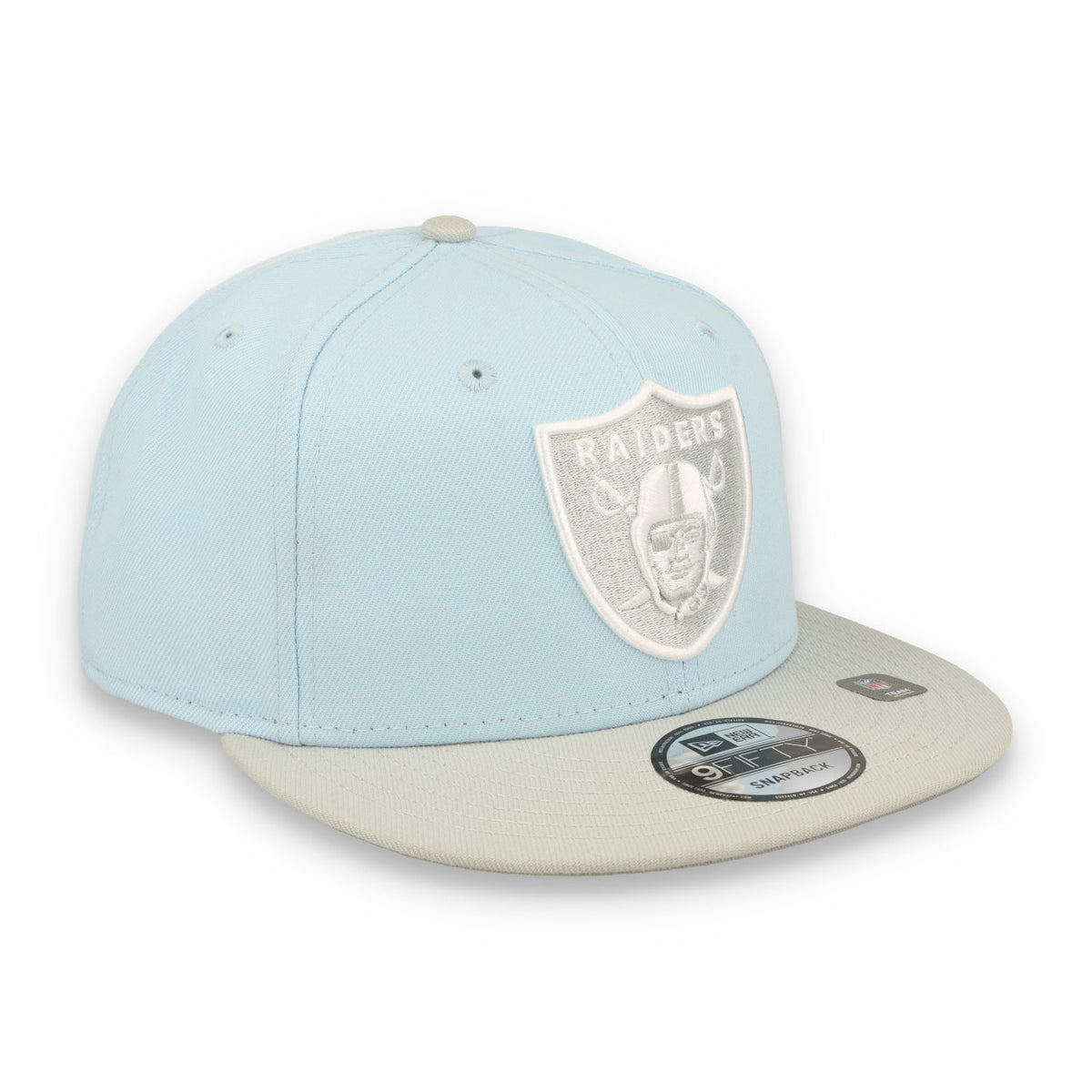 New Era raiders 2-Tone Color Pack 9FIFTY Snapback Hat -Light Blue/Gray product image 2, provided for visual reference and