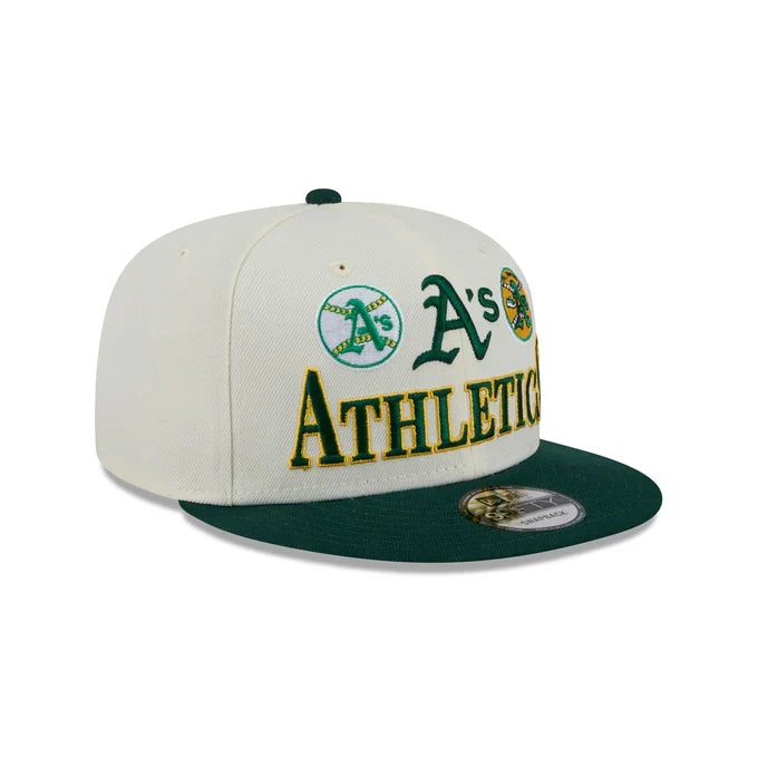 New Era Oakland Athletics Multi Logo Archive 9FIFTY Snapback Hat - Cream product image 3, provided for visual reference and
