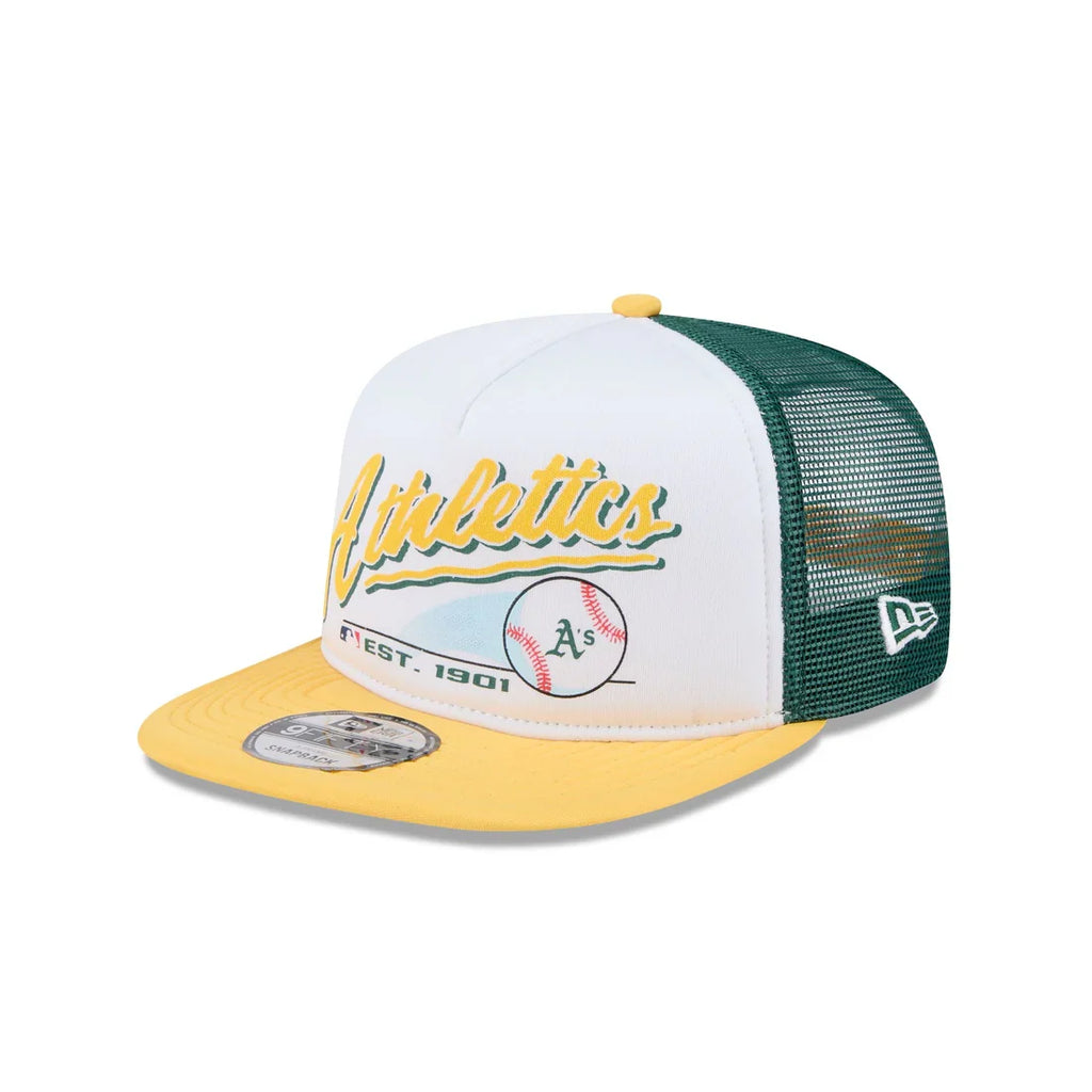 New Era Oakland Athletics Retro Script 9FIFTY A-Frame Snapback Trucker product image 2, provided for visual reference and