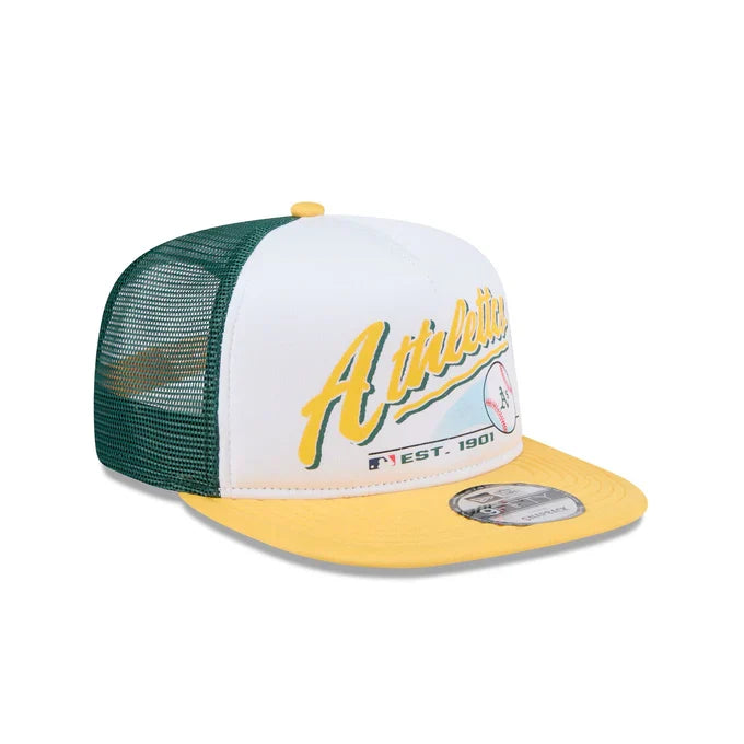 New Era Oakland Athletics Retro Script 9FIFTY A-Frame Snapback Trucker product image 1, provided for visual reference and