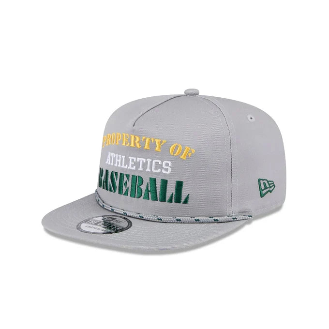 New Era Oakland Athletics Vintage Gray Rope Golfer Snapback Hat-Gray product image 3, provided for visual reference and