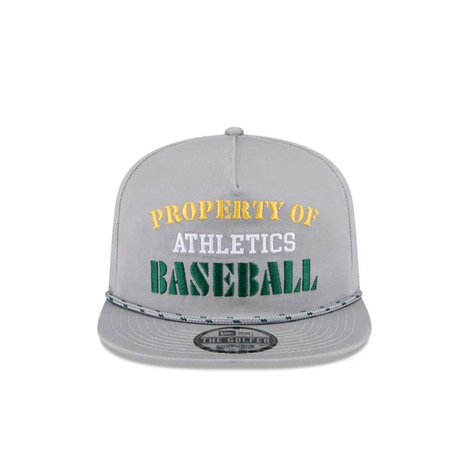 New Era Oakland Athletics Vintage Gray Rope Golfer Snapback Hat-Gray product image 2, provided for visual reference and