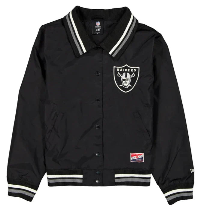 New Era Women Las Vegas Raiders Throwback Jacket product image 1, provided for visual reference and product detail review