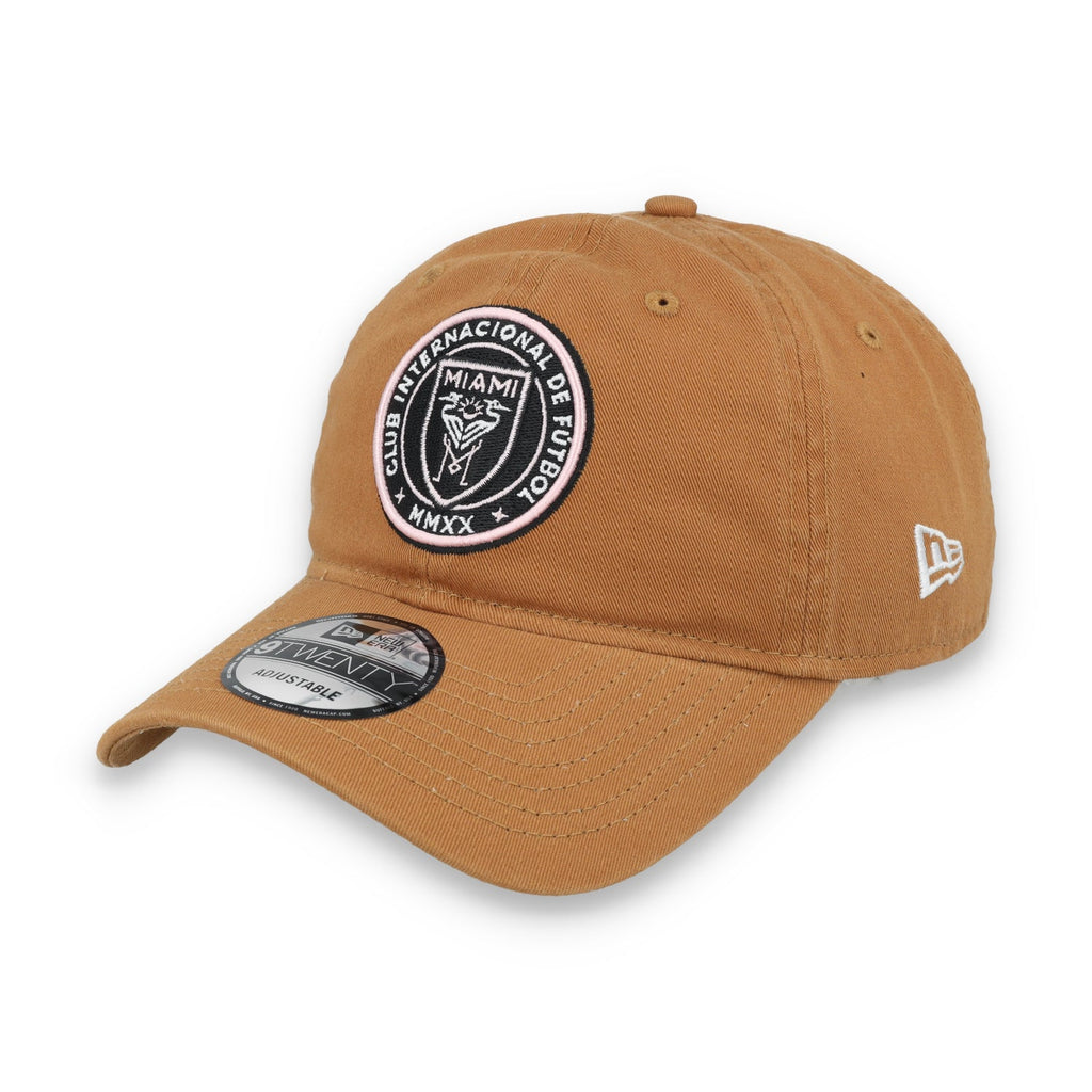New Era Inter Miami Crest 9TWENTY Adjustable Hat-Khaki product image 3, provided for visual reference and product detail