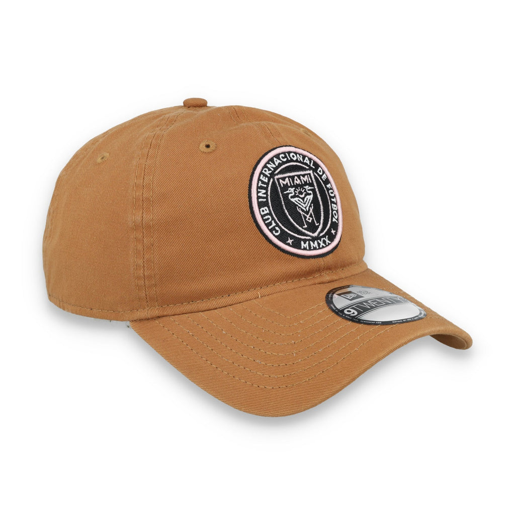 New Era Inter Miami Crest 9TWENTY Adjustable Hat-Khaki product image 1, provided for visual reference and product detail