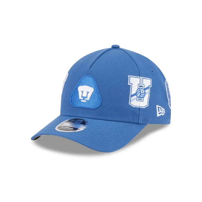 New Era Pumas UNAM All League 9FORTY M-Crown A-Frame Adjustable Hat-Indigo product image 2, provided for visual reference