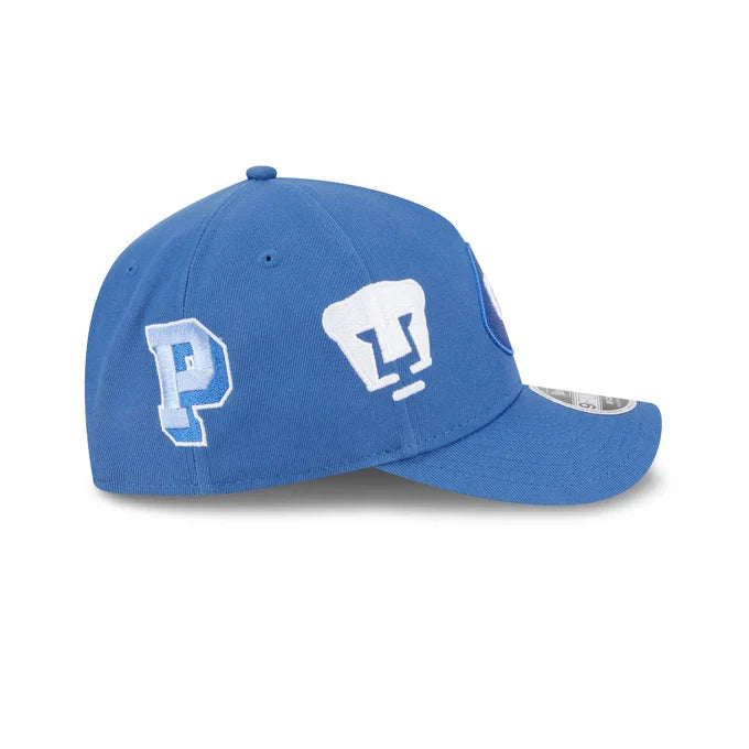 New Era Pumas UNAM All League 9FORTY M-Crown A-Frame Adjustable Hat-Indigo product image 4, provided for visual reference