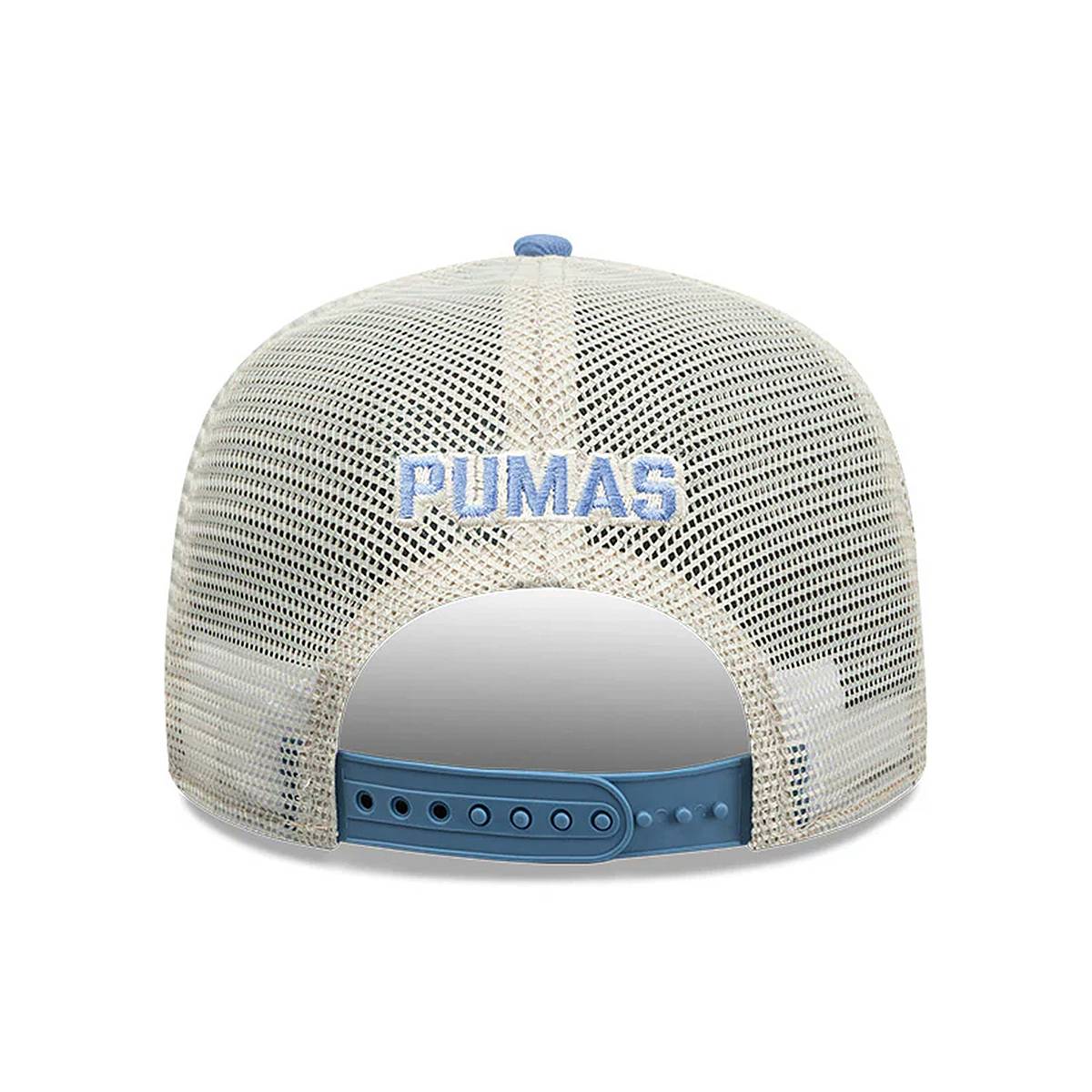 New Era Pumas 9Seventy Truckers Snapback Hat-Khaki/Baby Blue product image 3, provided for visual reference and product