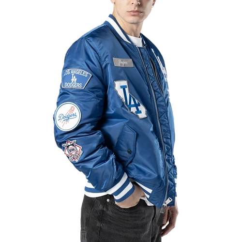 New Era Alpha Industries Los Angeles Dodgers Bomber Jacket - Royal product image 5, provided for visual reference and