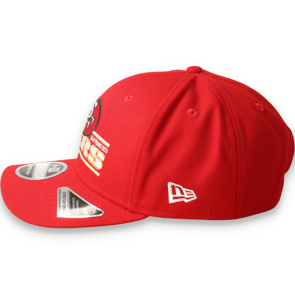 New Era San Francisco 49ers Stated 9SEVENTY Stretch-Snap Hat - Scarlet product image 3, provided for visual reference and