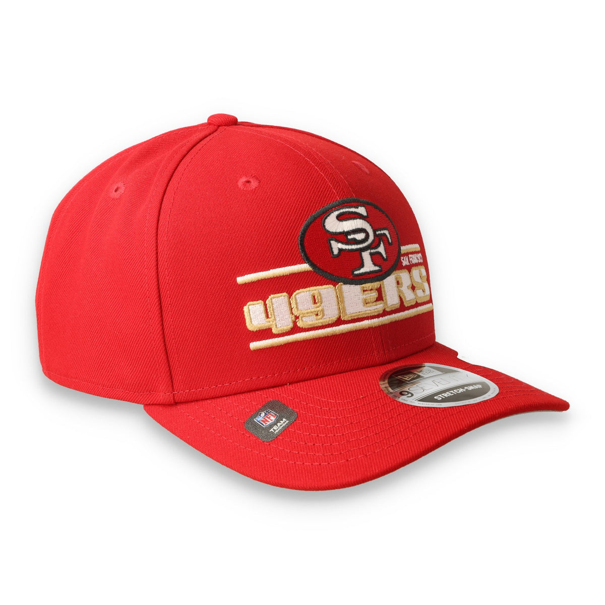 New Era San Francisco 49ers Stated 9SEVENTY Stretch-Snap Hat - Scarlet product image 6, provided for visual reference and