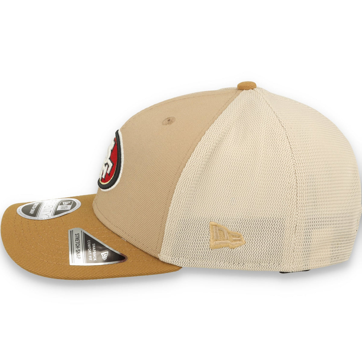 New Era San Francisco 49ers 2Tone 9SEVENTY Trucker Stretch-Snap Hat-Brown/Beige product image 3, provided for visual