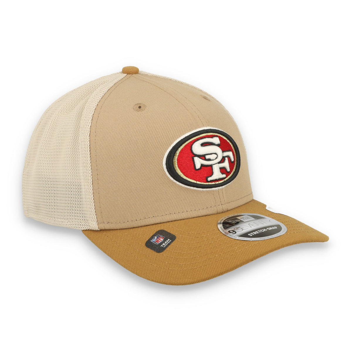 New Era San Francisco 49ers 2Tone 9SEVENTY Trucker Stretch-Snap Hat-Brown/Beige product image 6, provided for visual