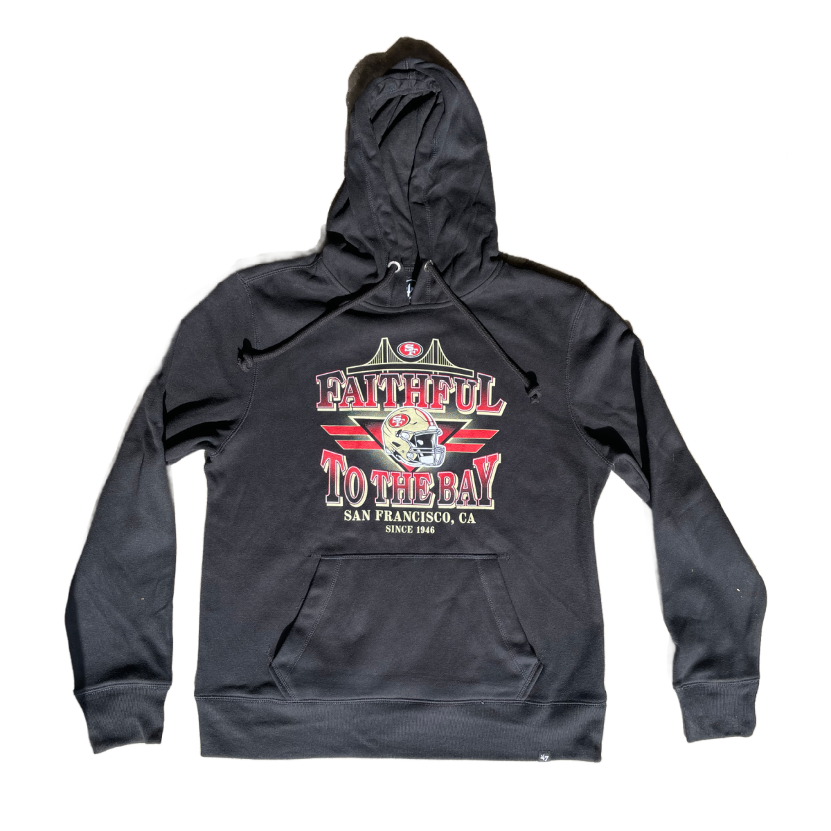'47 Brand Men San Francisco 49ers Faithful To The Bay Hoodie - Black product image 1, provided for visual reference and