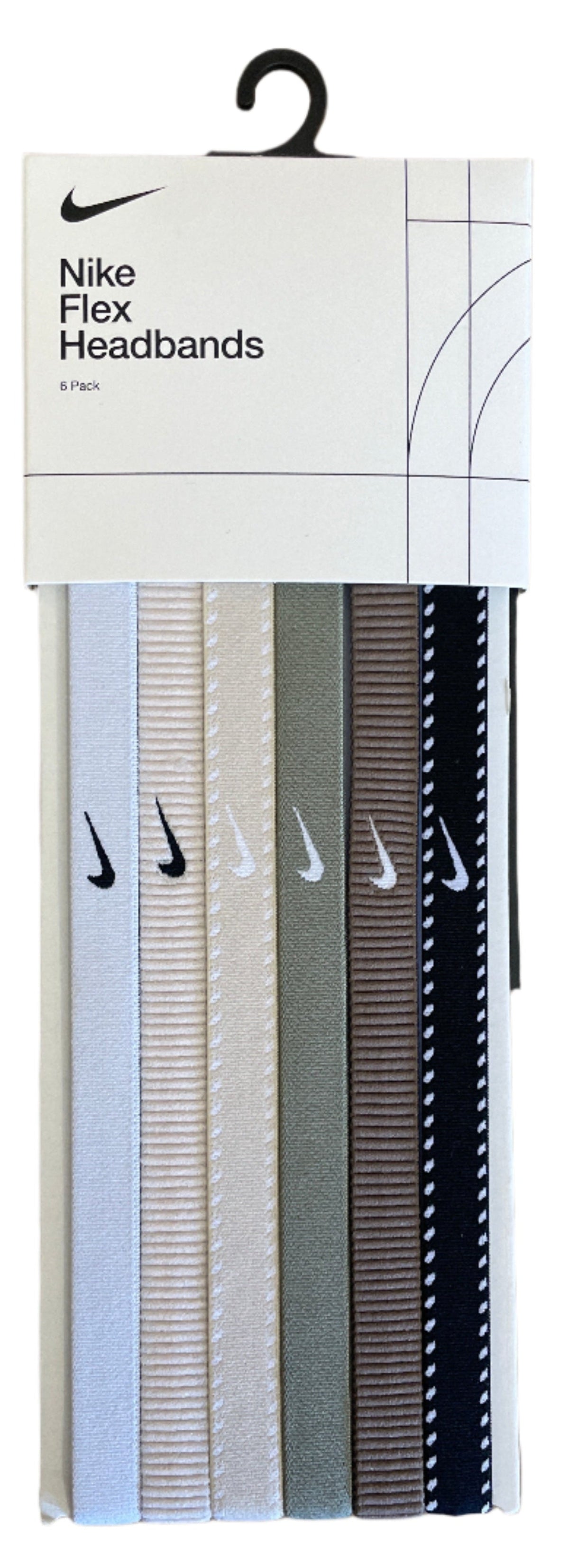 Nike Flex Headbands 6-Pack -White/Light Army/Black product image 3, provided for visual reference and product detail review