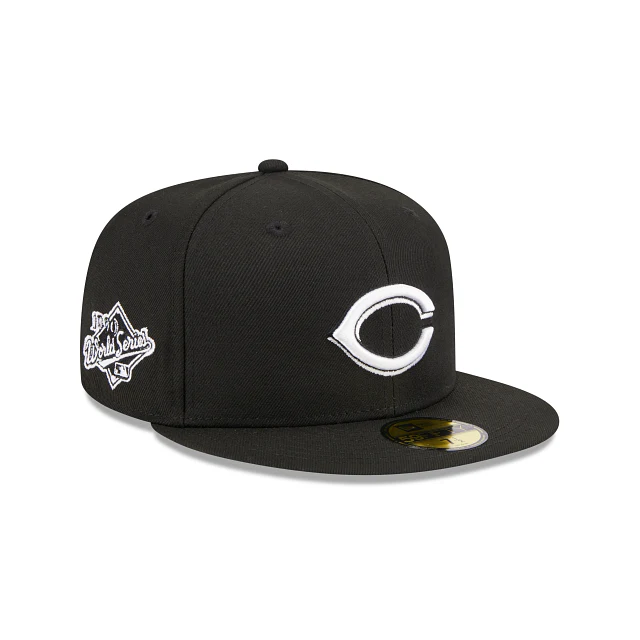 New Era Cincinnati Reds 1990 World Series Side Patch Fitted 59Fifty-Blk/Whi product image 1, provided for visual reference