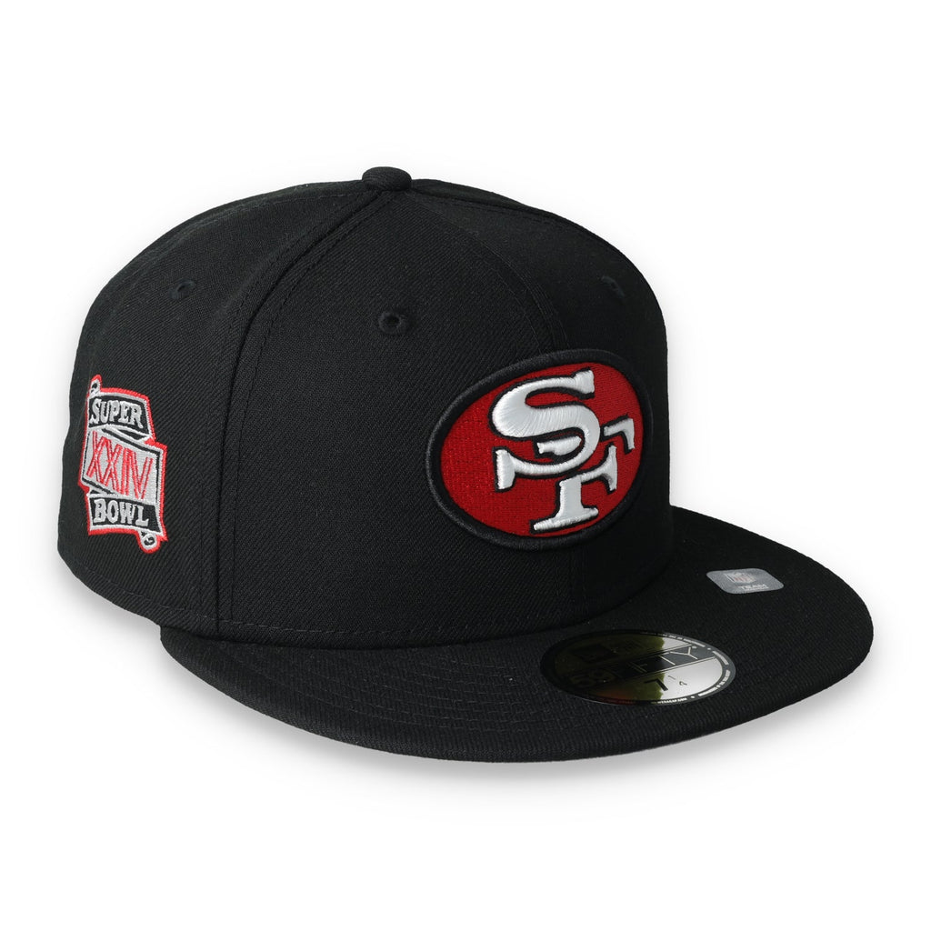Exclusive San Francisco 49ers Official 59FIFTY, XXIV Super Bowel Side Patch -BLACK/WHITE/RED product image 1, provided for