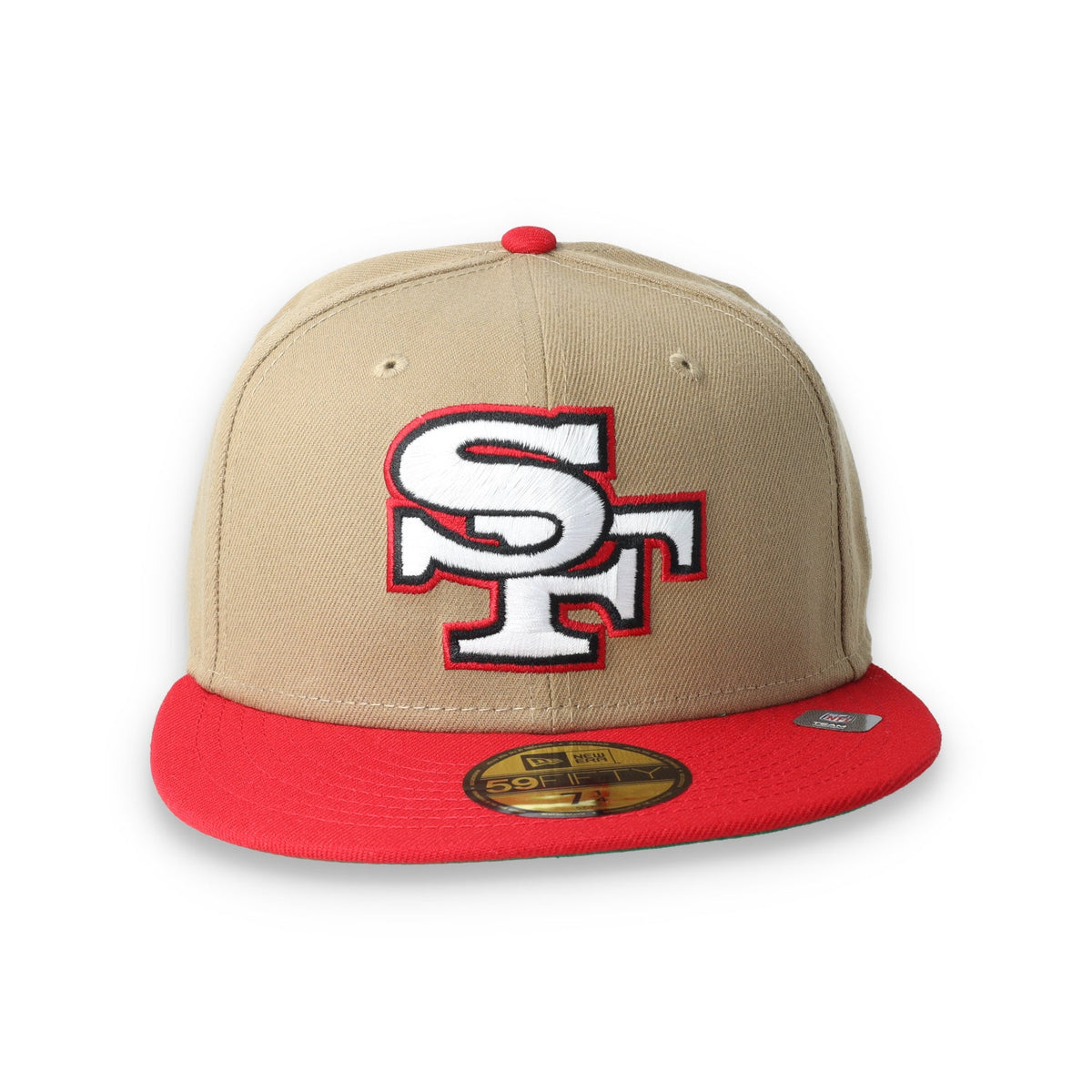 Exclusive San Francisco 49ers Official 59FIFTY Fitted Hat-Khaki/Scarlet product image 2, provided for visual reference and