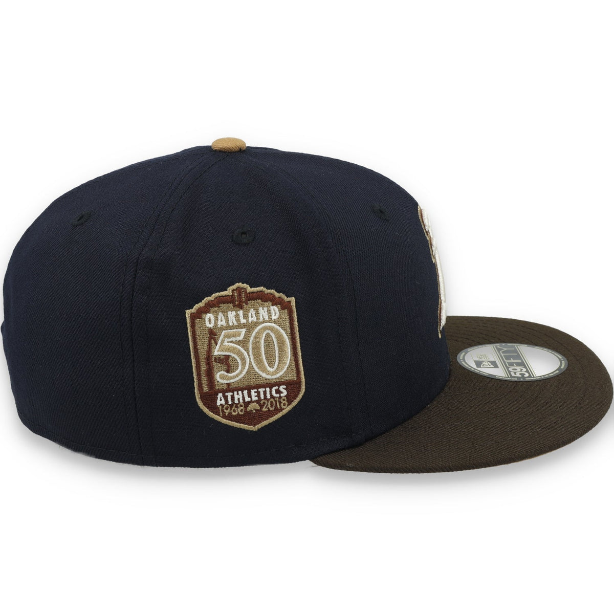 New Era Oakland Athletics 50th Anniversary Side Patch 59fifty Fitted Hat-Navy product image 6, provided for visual reference