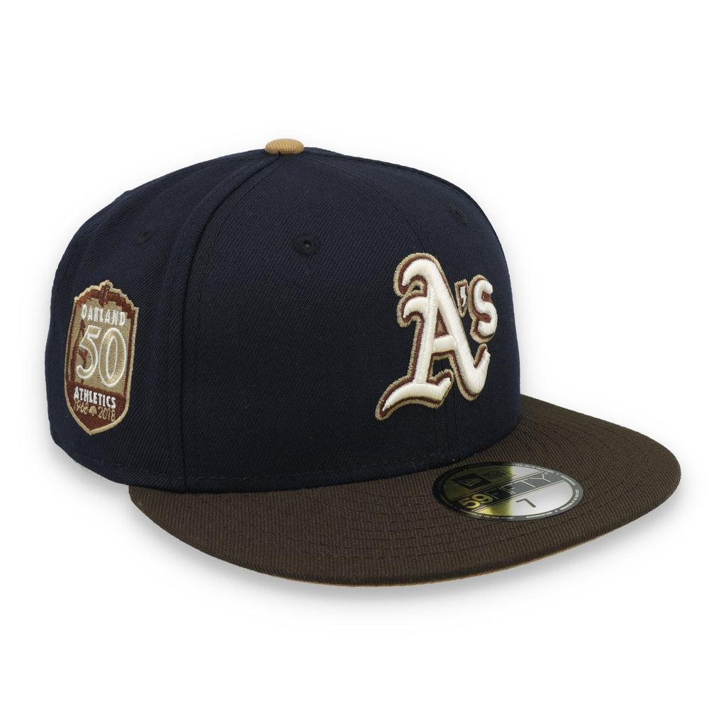 New Era Oakland Athletics 50th Anniversary Side Patch 59fifty Fitted Hat-Navy product image 1, provided for visual reference